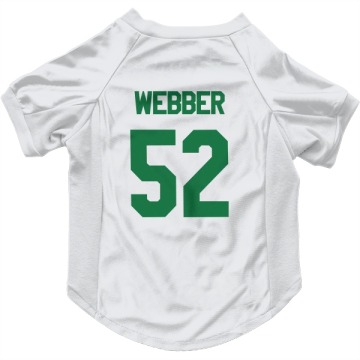 Cade Webber White  Green Dog & Cat Pet Jersey