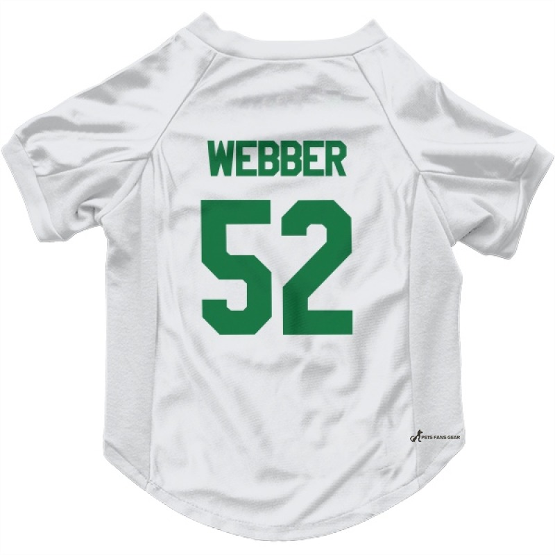 Cade Webber White  Green Dog & Cat Pet Jersey