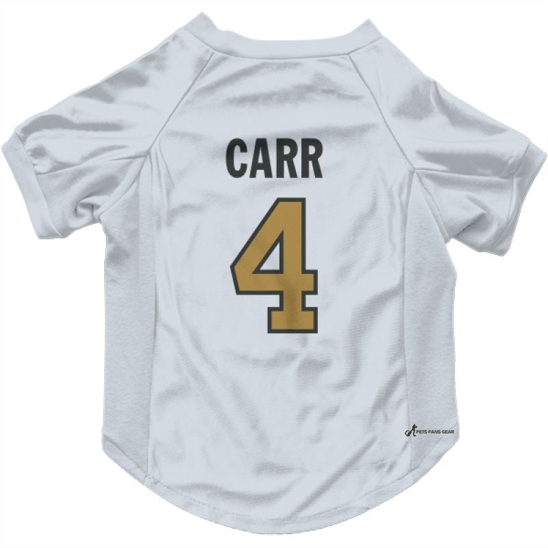 Derek Carr Gold   White  Dog & Cat Pet Jersey