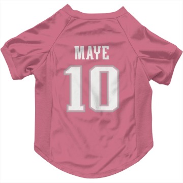 Drake Maye Pink  Dog & Cat Pet Jersey