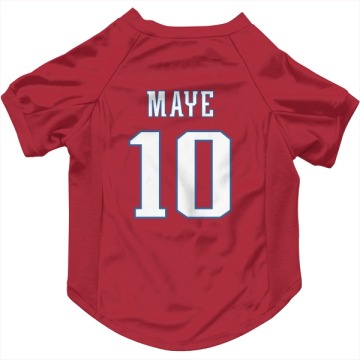 Drake Maye Red  Dog & Cat Pet Jersey